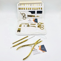 Kit d'outils professionnels pour extensions capillaires à micro-anneaux en acier inoxydable, multifonctionnels, écologiques, avec logo personnalisé, pour pointes I et pointes plates