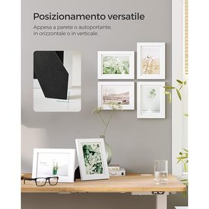 SONGMICS Ensemble de 3 cadres photo en verre blanc RPF33WT 13 x 18 cm E1 MDF pour cadeaux et souvenirs - Product Image 4