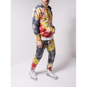 Conception personnalisée Hommes Tie Dye Survêtements de couleur unie tricoté vêtements avec des techniques de broderie pour une utilisation en extérieur à bas quantité minimale de commande - Product Image 1