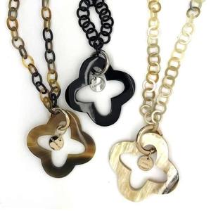 Collares de cuerno de búfalo hechos a mano con diseño de flores, pieza de ágata, regalo cristiano de moda a bajo precio, venta al por mayor de La India - Product Image 1