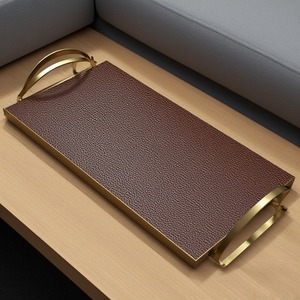 Bandeja de cuero Premium con aspecto elegante y construcción duradera hecha a mano para comedores de lujo y espacios de vida contemporáneos - Product Image 2