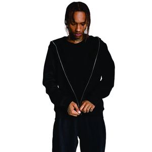 Full Face Zip Hoodie Custom Logo Unisex Cotton <b>Fleeced</b> Blank Full Face Zip Hoodie <b>Black</b> And All Color Zip-up Hoodies Custom Made - Product Image 3