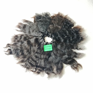 Extensions de cheveux vierges Remy 100 % naturels, double trame, ondulés noirs, alignés aux cuticules, cheveux humains indiens, 100 g, vente en gros - Product Image 5