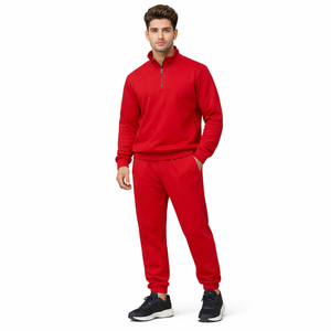 Mens Premium Quarter Zip Fleece Tracksuit Set Slim Fit Winter Jogging <b>Suit</b> new arrival 2026 Gym & Running Set Casual Streetwear - Product Image 3