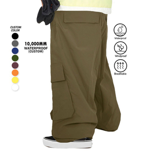 Pantalones Cargo Holgados con Cremallera, Resistentes al Viento, para Esquí y Snowboard, Estilo Urbano, Pierna Ancha, Corte Holgado - Product Image 1