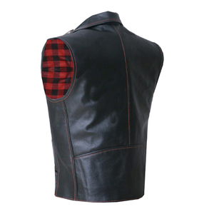 Chalecos de cuero de diseño de calidad superior a la moda para hombre hechos a medida, chalecos de cuero de buena calidad de alta calidad con múltiples bolsillos, ropa de calle para hombre - Product Image 2