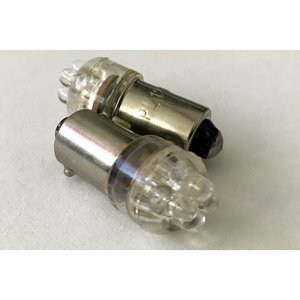 Coppia di 2 BA9S T4W lampadine a LED, gamba dritta, con 4 F3 LED, bianco freddo, 12V, 0.2W-auto e moto/altri - Product Image 1