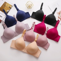 Sujetador Sexy Sin Costuras Push-Up de Encaje Gótico con Botones y Patrón Bordado Tallas Grandes para Mujer Crop Top Acolchado Lencería