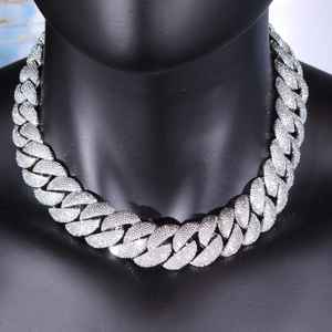 Collar de Cadena Cubana con Diamantes Moissanite Iced Out, Estilo Hip Hop, Plata 925, Joyería Fina, Tendencia de Moda para Fiestas, para Hombres - Product Image 1