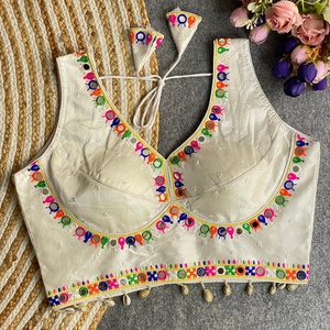 V-cổ nặng lụa không tay áo đẹp multithread làm việc và gương làm việc thực <span class=keywords><strong>KODI</strong></span> latkan làm bằng Viscose - Product Image 1