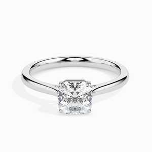 Bague de fiançailles en moissanite, vente en gros, coupe Asscher, solitaire, argent 925 avec plaqué or, bijoux fins pour les fêtes - Product Image 5