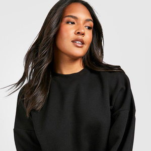 Sudadera con cuello redondo y estampado extragrande de algodón de alta calidad, sudadera personalizada para mujer, venta al por mayor, precio bajo - Product Image 5