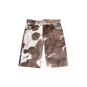 กางเกงขาสั้นหนังวัวแท้ทำมือสำหรับผู้ชายและผู้หญิง - สไตล์ลำลอง สีพื้น เป็นมิตรกับสิ่งแวดล้อม บริการ OEM พร้อมคุณสมบัติแห้งเร็วและระบายอากาศได้ดี - Product Image 2