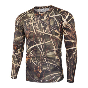 Magliette da caccia per uomini Polo in pile massello 3D cinghiale cervo Smocked bianco mimetico Camo cacciatore di pesca