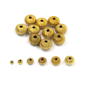 Cuentas hechas a mano con forma de semilla de melón ovalada de arroz y calabaza, cuentas espaciadoras de latón y Metal para collar, pulsera, fabricación de joyas DIY - Product Image 3