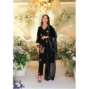 Haute qualité Designer Viscose Kurta ensemble coton lourd Organza imprimé Dupatta qualité d'exportation vêtements indiens pakistanais Salwar - Product Image 1