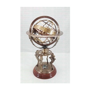 Solid brass armillary sphere with nautical compass accents great for collectors of vintage maritime themed decor pieces - Product Image 2
