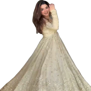 Nouvelle Arrivée 2026 – Tissu en Fausse Fourrure Couleur Personnalisée avec Broderie et Sequins pour Robe de Soirée / Salwar Kameez Stole Été - Product Image 1