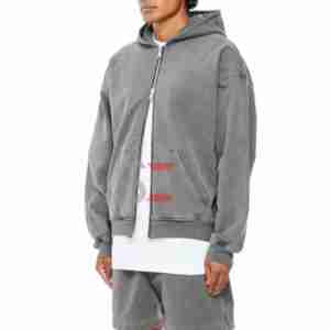 Vente en gros de sweat à capuche délavé à l'acide 2024 sweat à capuche pour hommes délavé à l'acide personnalisé 100% coton sweats à capuche délavés de style vintage pour hommes - Product Image 2