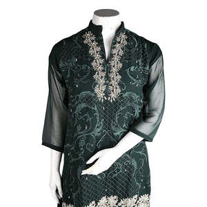 Traje de 3 Piezas Bordado a Mano para Mujer - Verde - Product Image 1