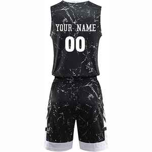 Ensemble d'uniformes de basketball décontractés pour hommes, nouveau style, respirant, imprimé par sublimation, 100 % polyester, sans manches - Product Image 2