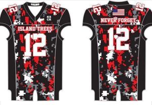 Uniformes de Fútbol Americano Personalizados con Tela Reforzada, Camisetas a Rayas para Adultos de Manga Corta, 100% Poliéster - Product Image 4