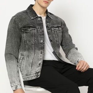 Veste d'hiver en denim lavé pour homme, taille personnalisable, en gros, manches longues, veste en denim lavé pour homme - Product Image 1