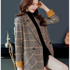 Abrigo de lana de invierno con forro de lino y piel de zorro, talla grande, largo, con decoración de piel estampada y tejido de punto. - Product Image 5