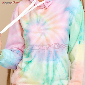 Sudadera con capucha elegante para mujer con tela transpirable Tie Dye y sensación ligera para los días de entrenamiento Tie Dye Pattern Hoodie - Product Image 4