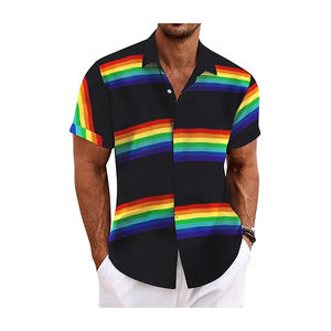 เสื้อเชิ้ตฮาวายทรงพอดีตัวมีกระดุมแขนครึ่งแขนของผู้ชายผ้าฝ้าย100% คุณภาพสูงและพรีเมี่ยม - Product Image 4