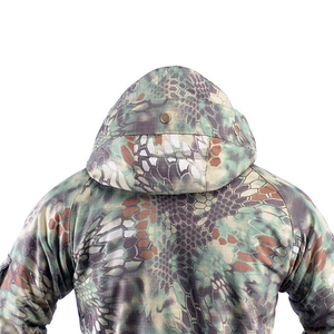 Chaqueta de caza de concha blanda con estampado de camuflaje a prueba de viento impermeable cálida para hombre para clima frío Tecnología de materiales Bayer - Product Image 6