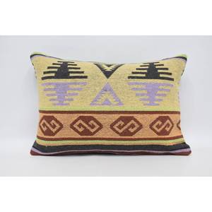 หมอนขนสัตว์16X24หมอนพิมพ์ลายดอกไม้แนววินเทจสีเหลืองแบบดั้งเดิมขนาด18x18x18 - Product Image 1