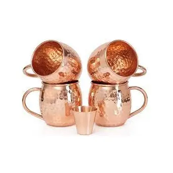 Vendita calda oro rosa ottone martellato tazza in acciaio inox 304 rame birra Moscow mule tazza tazze di rame lattine tazze