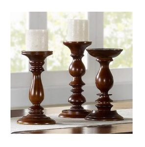 Bougeoir décoratif en bois de qualité supérieure pour décorations de mariage avec vernis artisanal de luxe artistique - Product Image 1