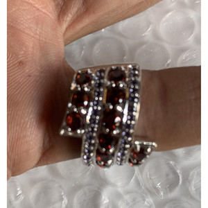 Anillo de Plata de Ley 925 Shah Gems para Mujer con Topacio Blanco Natural y Espinela Negra, Bañado en Rodio, para Uso Diario - Product Image 2