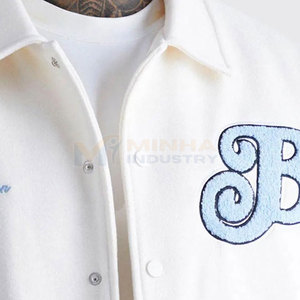 Best Selling 100% Cotton/Wool Winter Letterman <b>Jacket</b> High Quality Premium Quality Breathable <b>Mandarin</b> <b>Collar</b> Front Customizable - Product Image 6