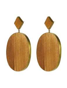 Pendiente de madera y diseño de la mejor calidad Pendiente moderno de madera y resina para mujeres y niñas Joyería - Product Image 2