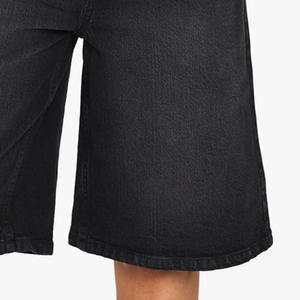 Stylish Look Faded Breathable Long Washed Baggy <b>Women</b> Jorts / Trendy <b>Women's</b> Denim <b>Shorts</b> Casual Look Black <b>Shorts</b> for Summer - Product Image 6