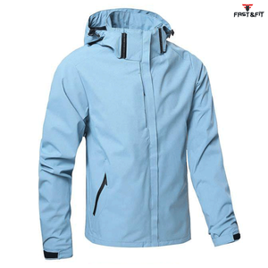 Custom Design Men Winter Canvas Stand Collar Front Logo Breathable Quick Dry Windproof Waterproof Hooded Sublimation <b>Jacket</b> - Product Image 4