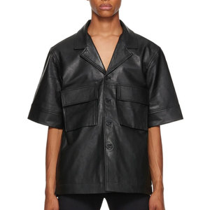 Chemises décontractées de haute qualité pour hommes en cuir véritable avec logo personnalisé Matériau respirant et à séchage rapide - Product Image 1