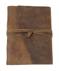 Promotional Luxury Gift Items High Quality Handmade Recycled Cotton Paper Light Brown Color Stone <b>Work</b> Buffalo Leather Journal - Product Image 1