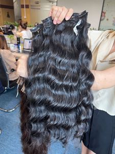 Vente en gros de clips de vendeurs de cheveux péruviens bruts à Double dessin-naturel ondulé - Product Image 3