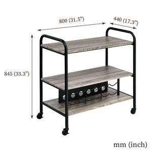 Holar-estante de madera hecho en Taiwán, 3 niveles, para restaurante, Hotel, servicio, Bar, carrito con estante para vino - Product Image 3