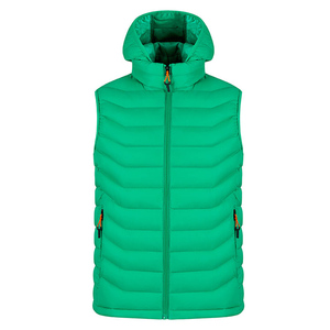 Moda de invierno personalizada Stand Collar Puffer chaleco de lana a prueba de viento transpirable Vintage cierre de cremallera impermeable algodón lavado - Product Image 1