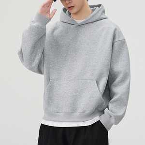 Plain Hoodies Hombres 100% Algodón Pullover Street Wear Oversized Vintage Hoodie - Product Image 2