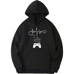 Precio al por mayor de 100% algodón de manga larga hombro pendiente cuello redondo impreso cómodo de talla grande Sudadera con capucha para hombre - Product Image 6