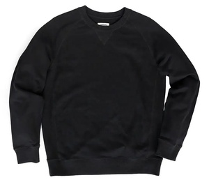 Venta al por mayor negro liso personalizado Sudadera de cuello redondo 100% algodón polar pulóver de gran tamaño americano manga raglán sudadera en blanco - Product Image 5