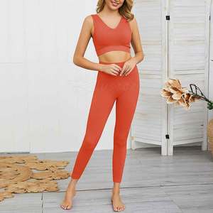 Athletic High Elastic Fitness Wear Conjunto de gimnasio de yoga sin costuras Medias ajustadas Conjuntos de Yoga de dos piezas para mujeres - Product Image 2