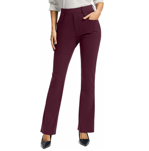 Vêtements professionnels pantalons habillés d'affaires de bureau sur mesure pantalons habillés de couleur unie respirante pour femmes - Product Image 1