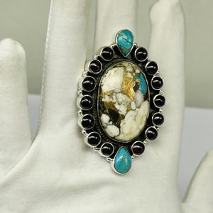 Cuivre Turquoise Bague Bague Faite À La Main Bague En Argent 925 Bague En Argent Sterling Bague De Mode Bague Bohème Designer Bague Idées Cadeaux - Product Image 5